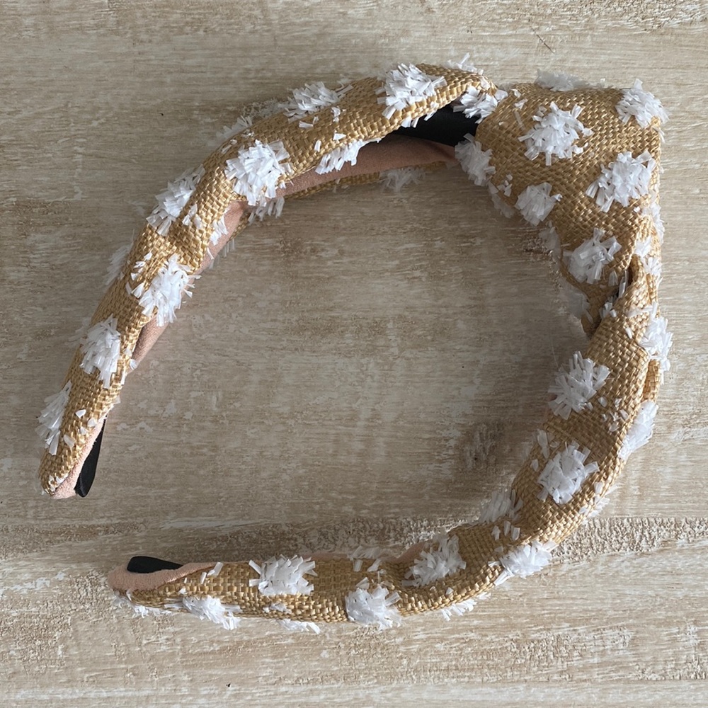 *NEW* white/tan knotted headband